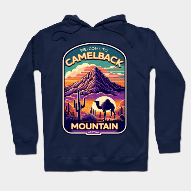 Arizona Sunset Camelback Mountain Vintage Hoodie by Kicosh